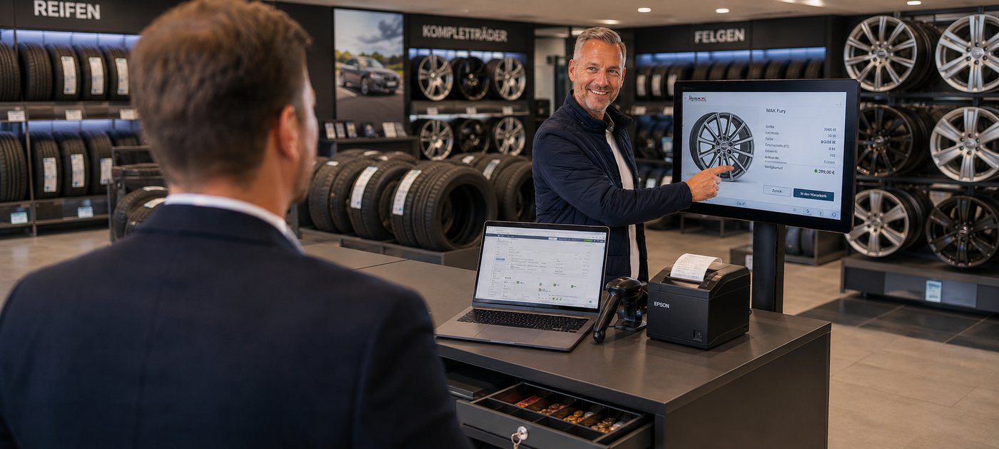 An der Kasse: Beratung am Touch-Display – bis zum Warenkorb und Bondruck